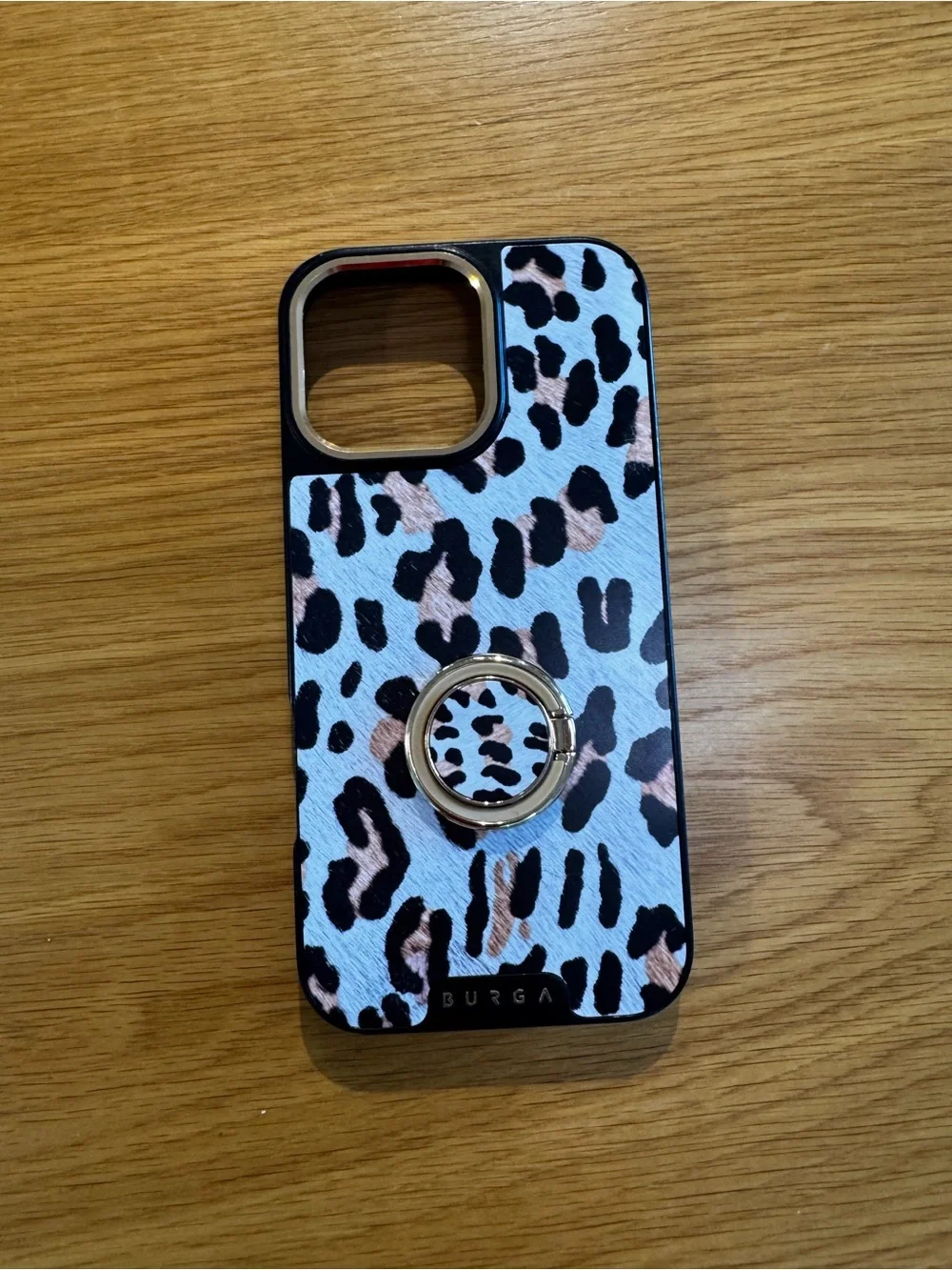 burga iphone 15 pro Leopard Print Phone Case with Ring Holder